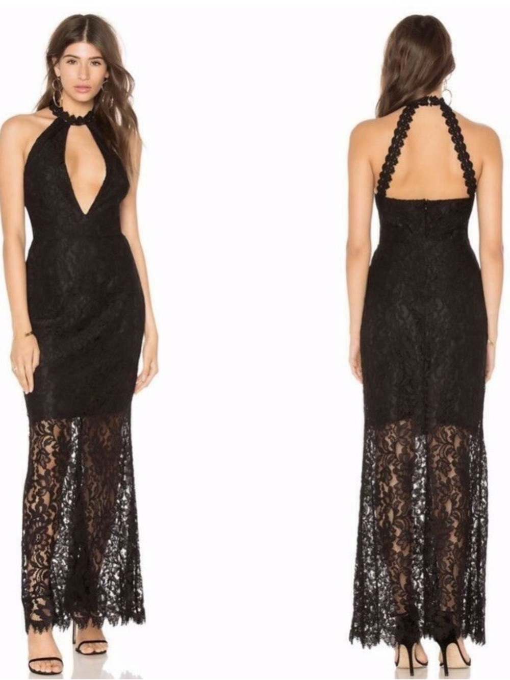 BB Dakota RSVP Black Lace Maxi Dress‎